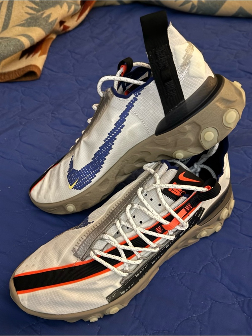 Nike ISPA React WR Men's Shoes Size 10 White/Blue, Volt AR8555-100